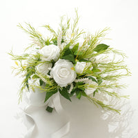 A9001 Artificial White Rose Greenery Bride Bouquet Wedding Stage Decor Props
