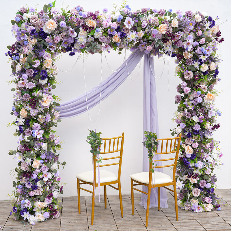 【【❤︎Anela❤︎】】  A865313 Purple Series Plant Vine Chair Flower Wedding Decor Floral
