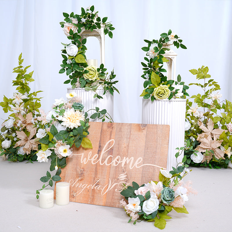A863917 Champagne White Series With Greenery Plants Vine Flower