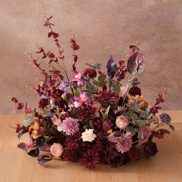 A9058 Burgundy Artificial Calla Lily Rose Aisle Floor Flower Event Party Decor Props