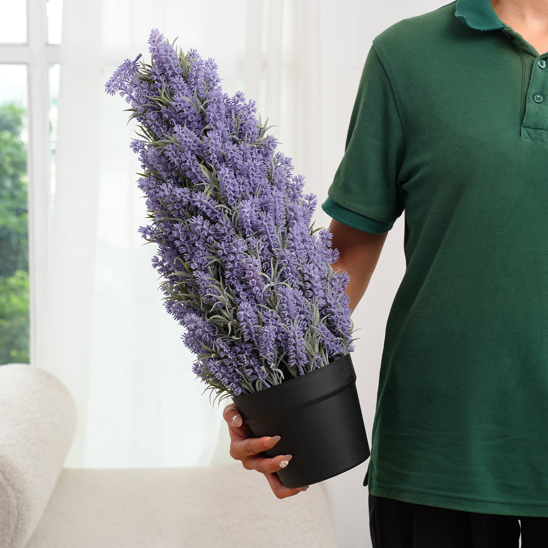 1.9/2.62ft Purple Lavender Artificial Bonsai Potted Plants