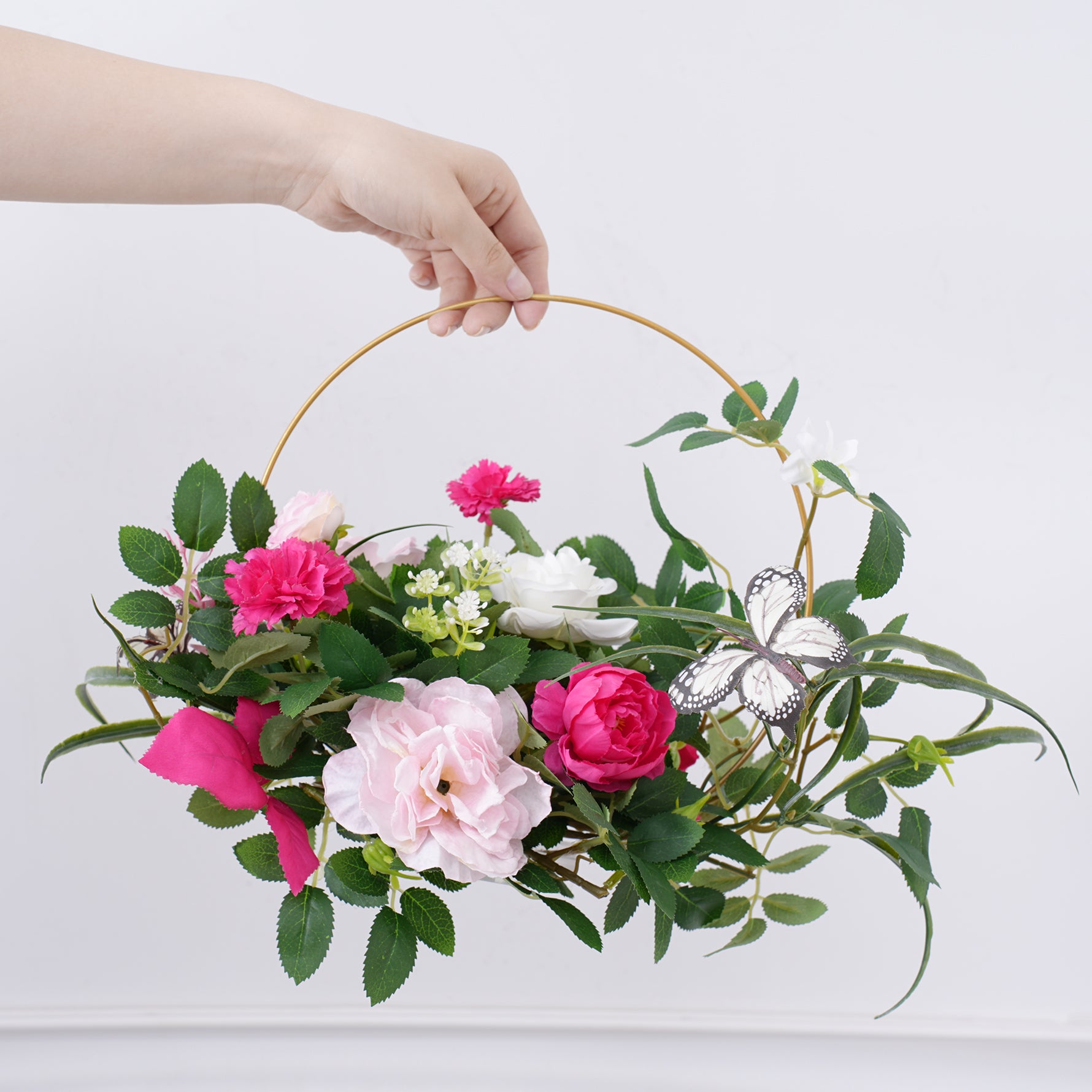 Angela Flower Black Burgundy Series Flower With Hoop Shelf Wedding