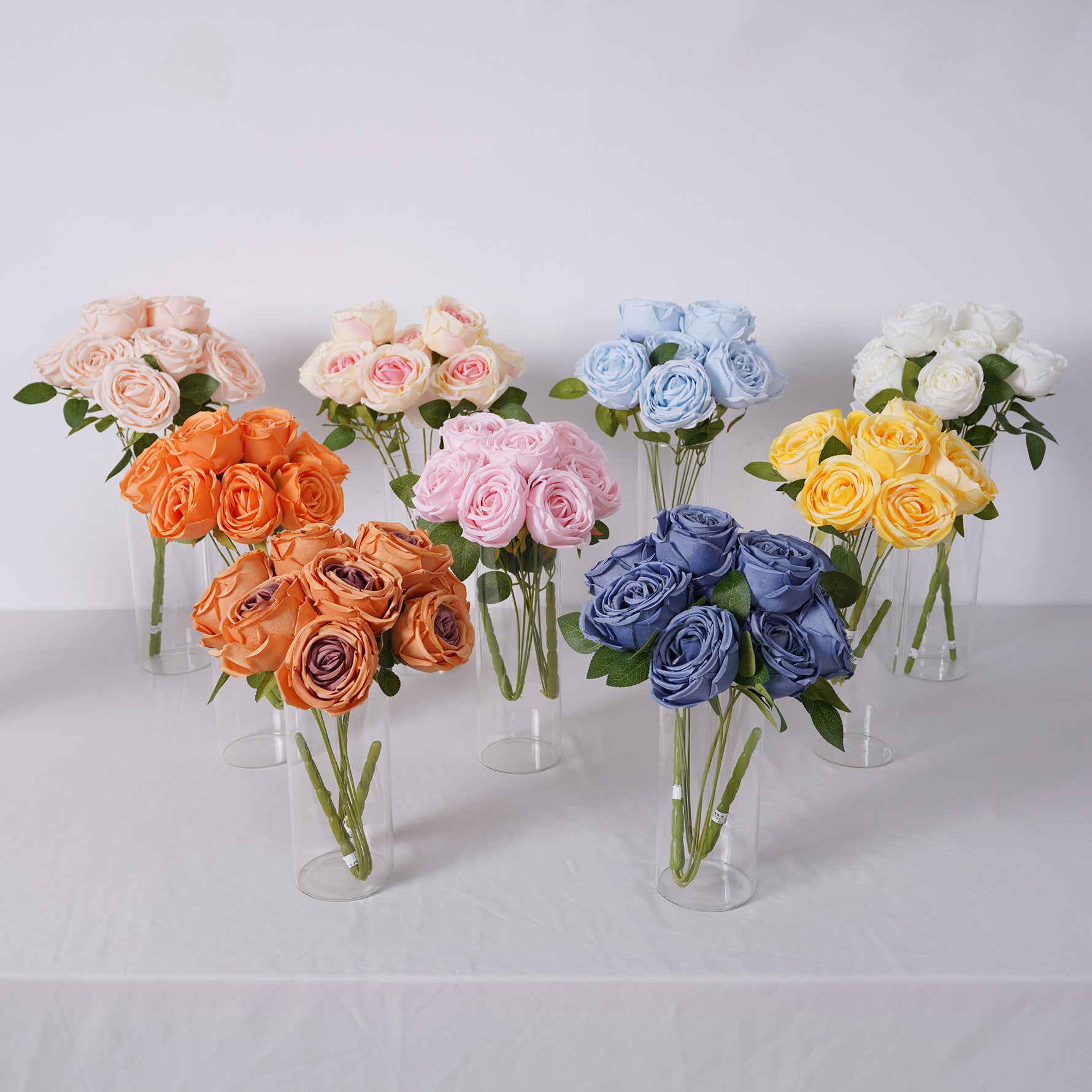 A7665 10pcs 44cm Artificial 5 Heads Rose Flower Bouquet – Angela