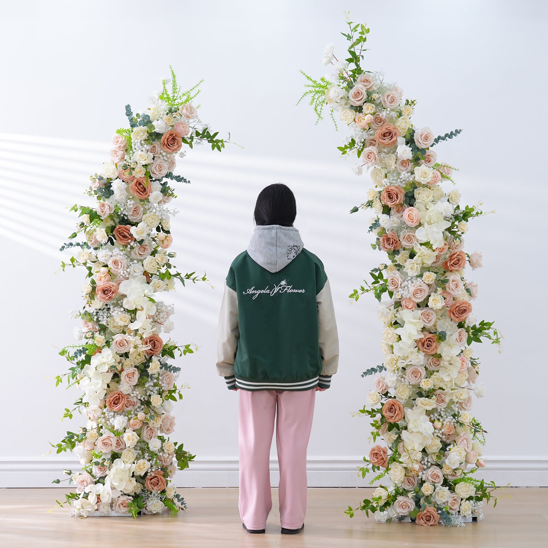 Horn Arch White 5D Floral Arrangement Wedding Decor A7044 A8055