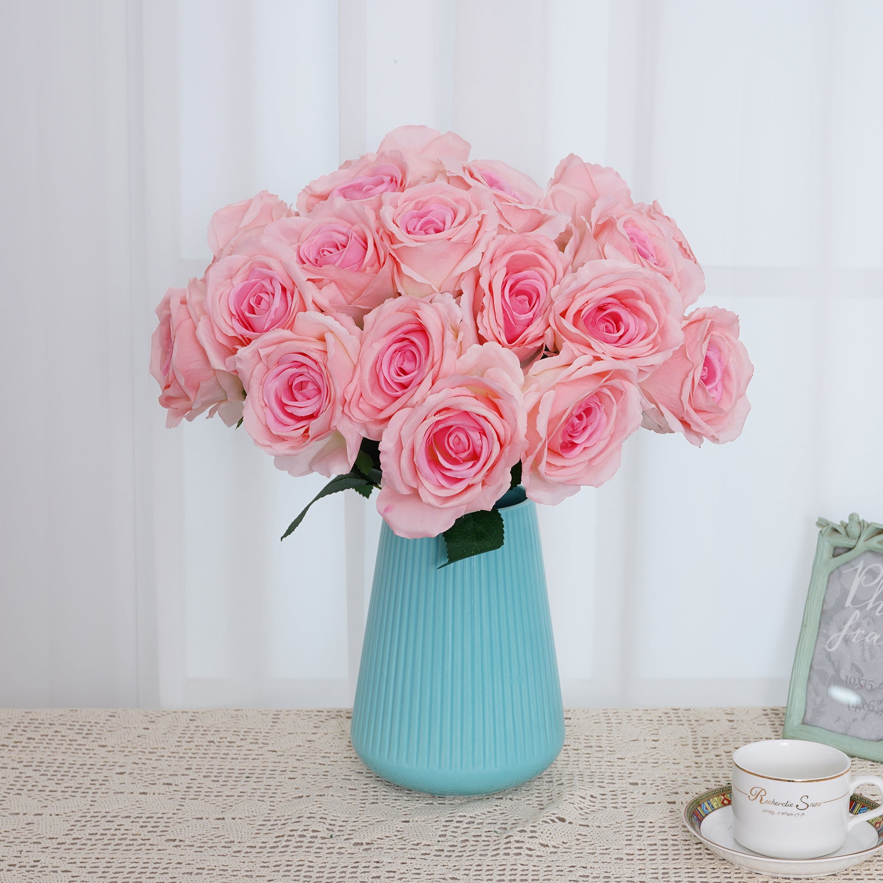 A3168 10pcs 45cm Artificial 9 Heads Rose Flower Bouquet Home Decor