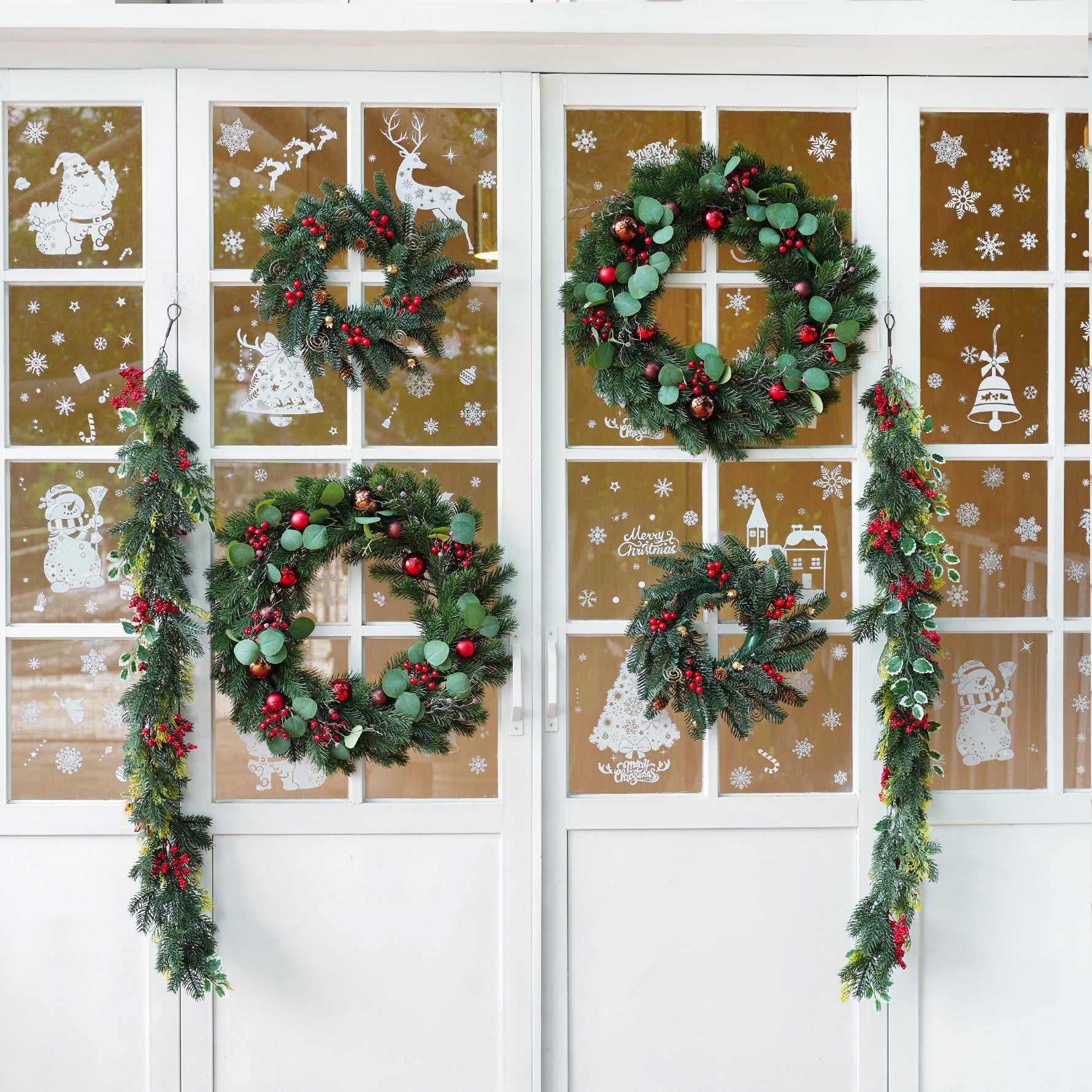 Christmas online garland flower panels