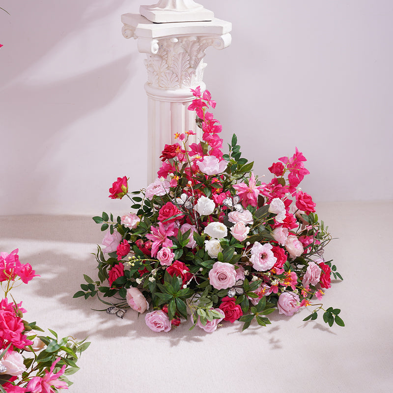 A866316 Hot Pink Series Rose Greenery Floor Flower