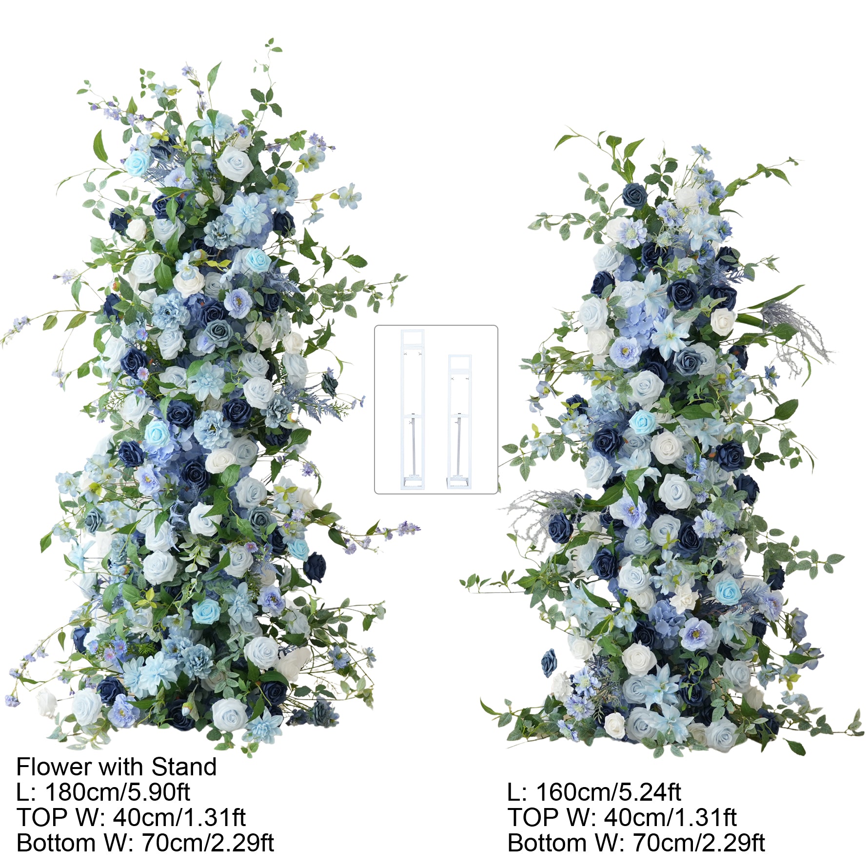 A9076 Blue Greenery Floral Row Table Centerpiece Ball Floor flower