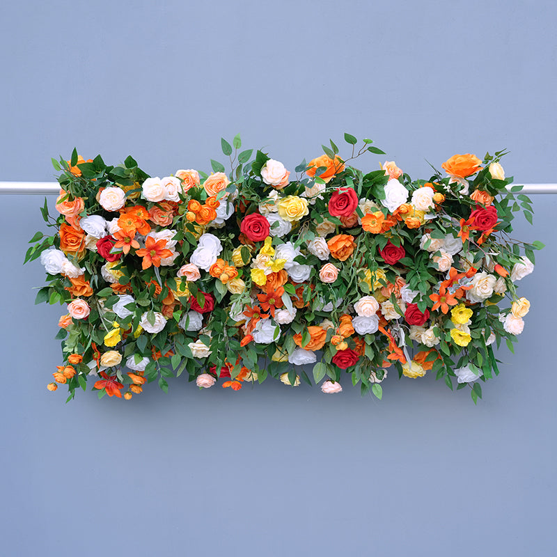 A8776 Colorful Rose Cloth Base Flower Row Decor Outdoor Wedding