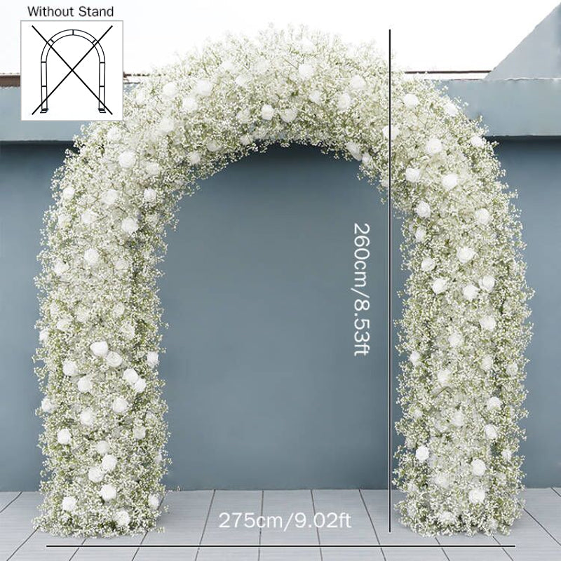 A5411 A7672 A7452 A7669 White Rose Wedding Arch Flower Row
