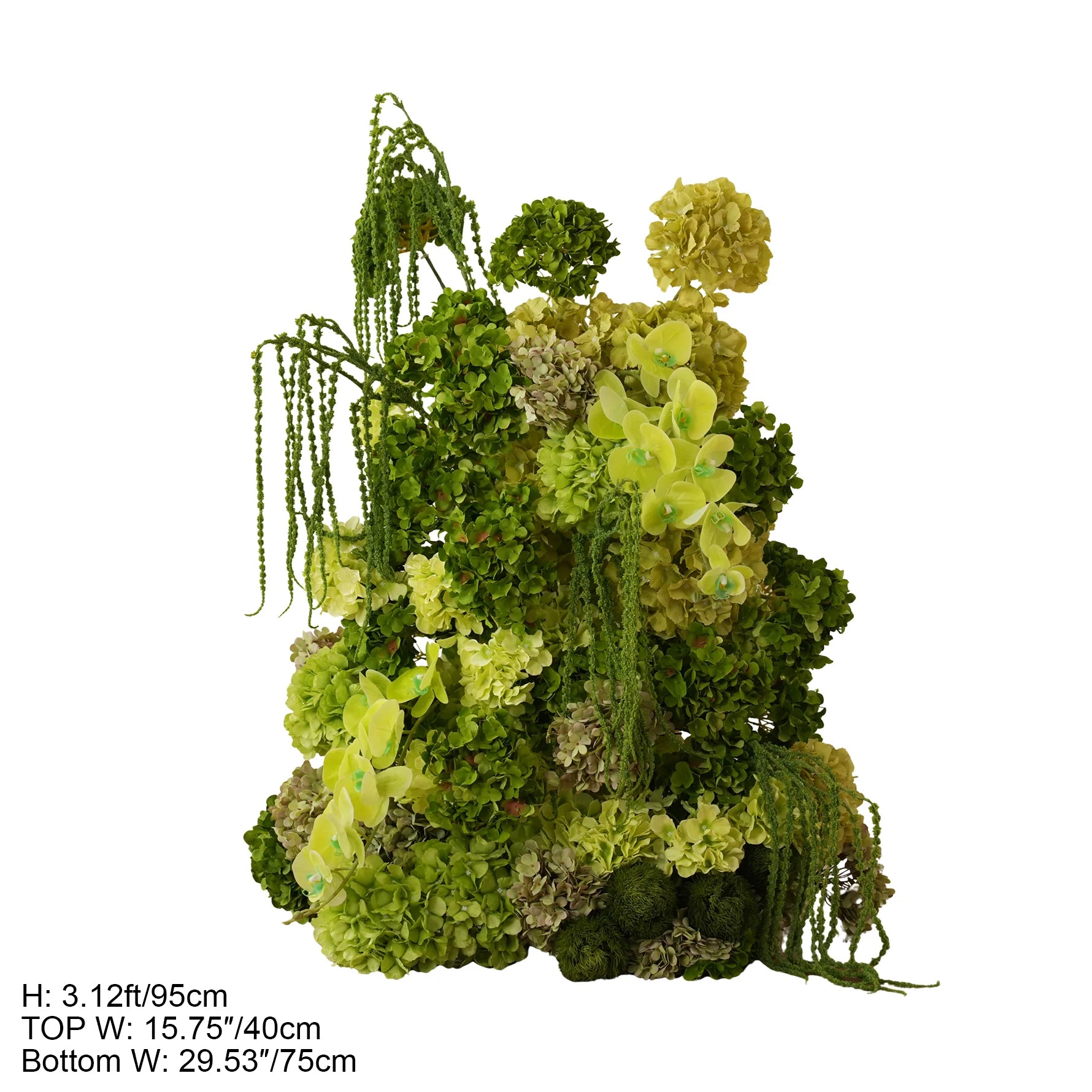 A9098 Green Vine Hydrangea Flower Arrangement KT Board Wedding
