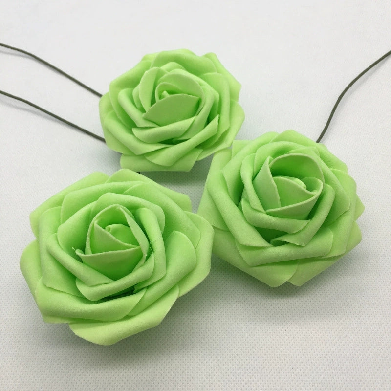 Green Artificial Rose Head