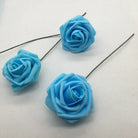 Blue Faux Rose Flower Head