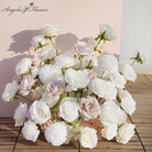 White Faux Flowers for DIY Wedding Bouquet