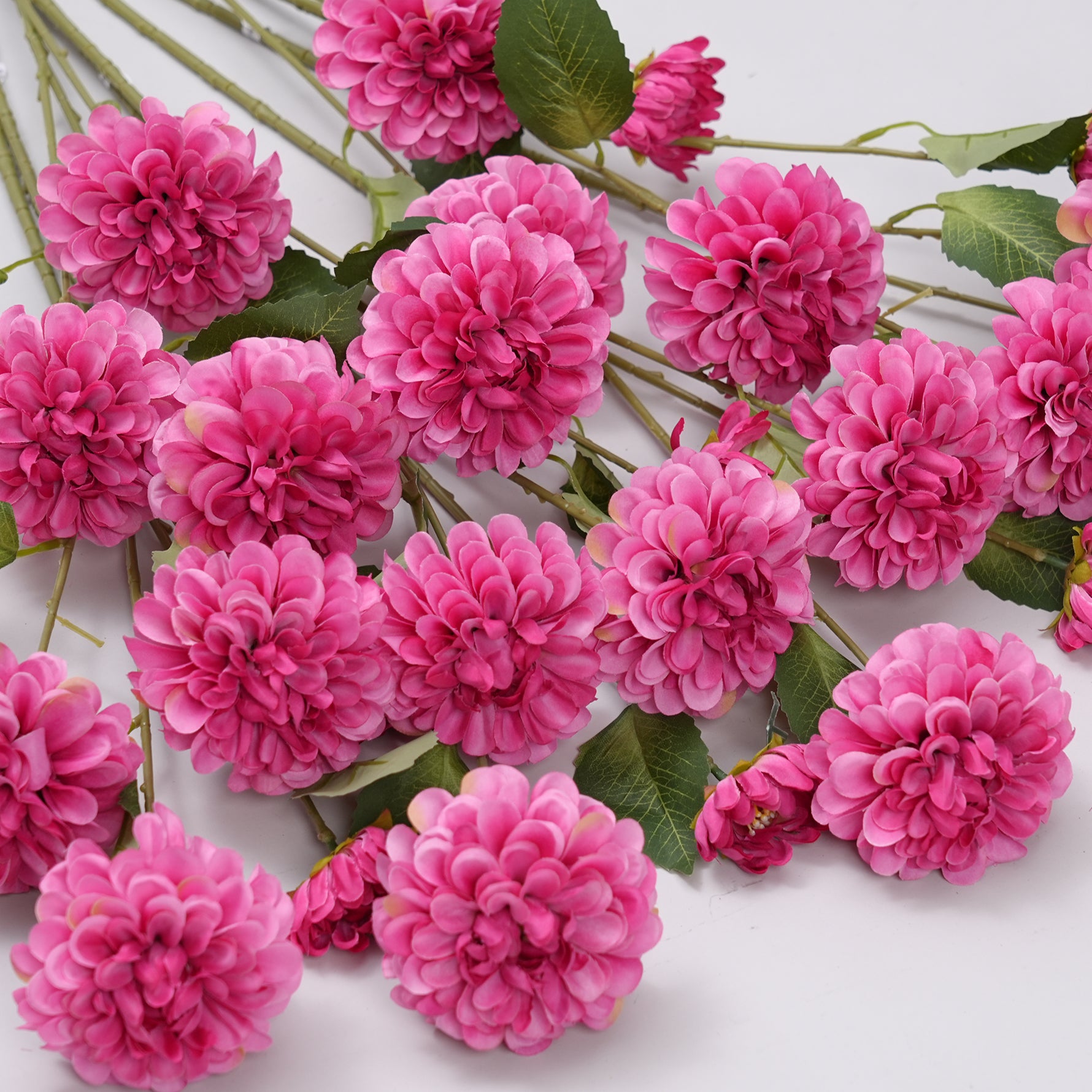 Colorful faux dahlia flower home styling