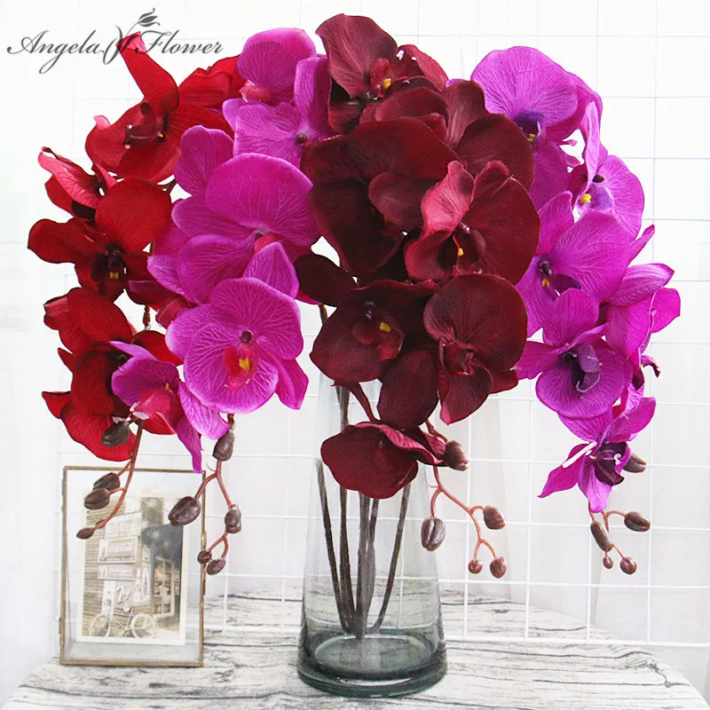 1. Hot pink faux phalaenopsis orchid sprig