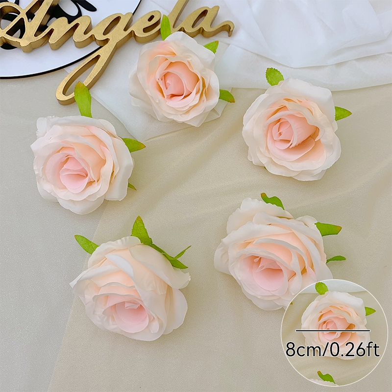 Faux rose head for hair accessory