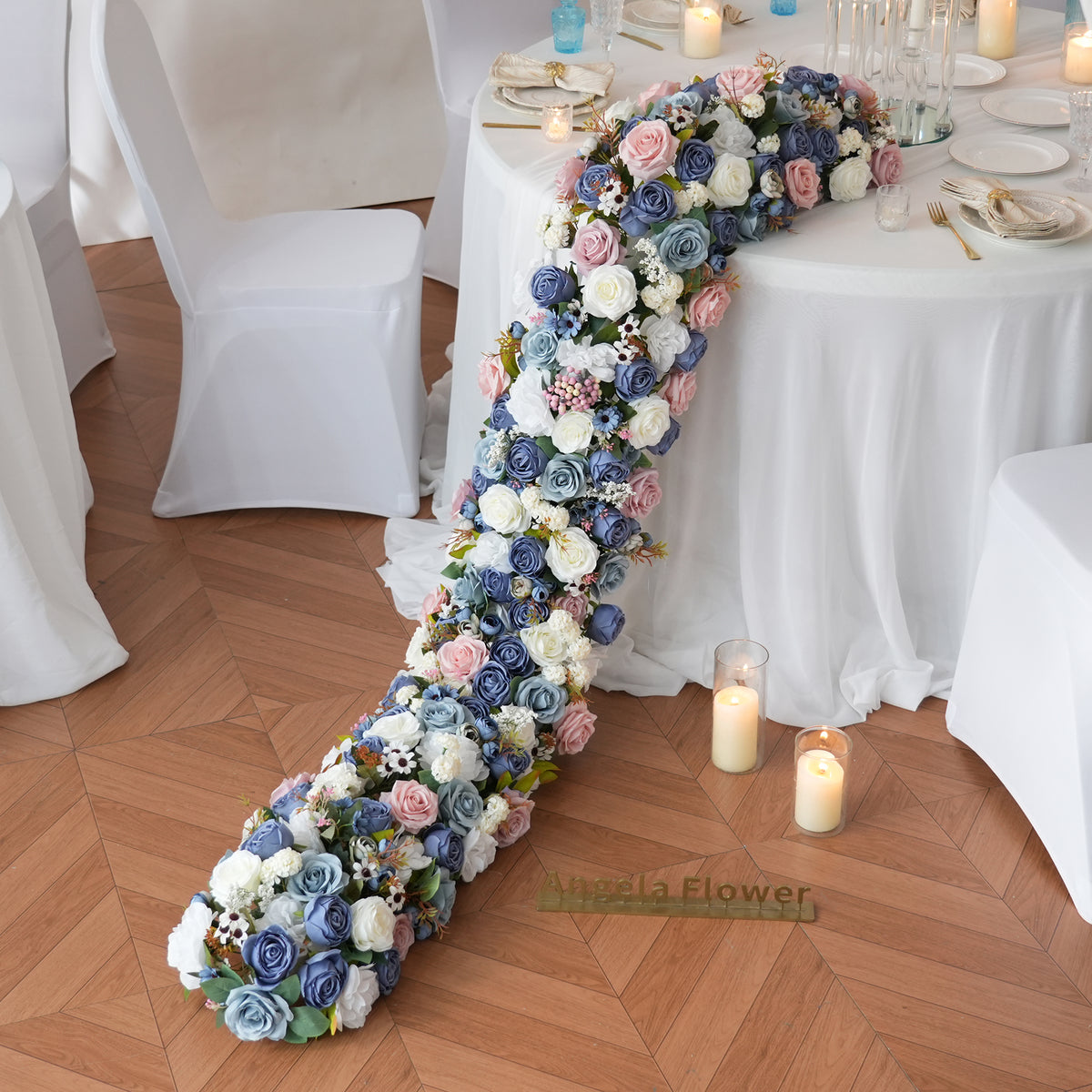 floral table garland wedding reception decor