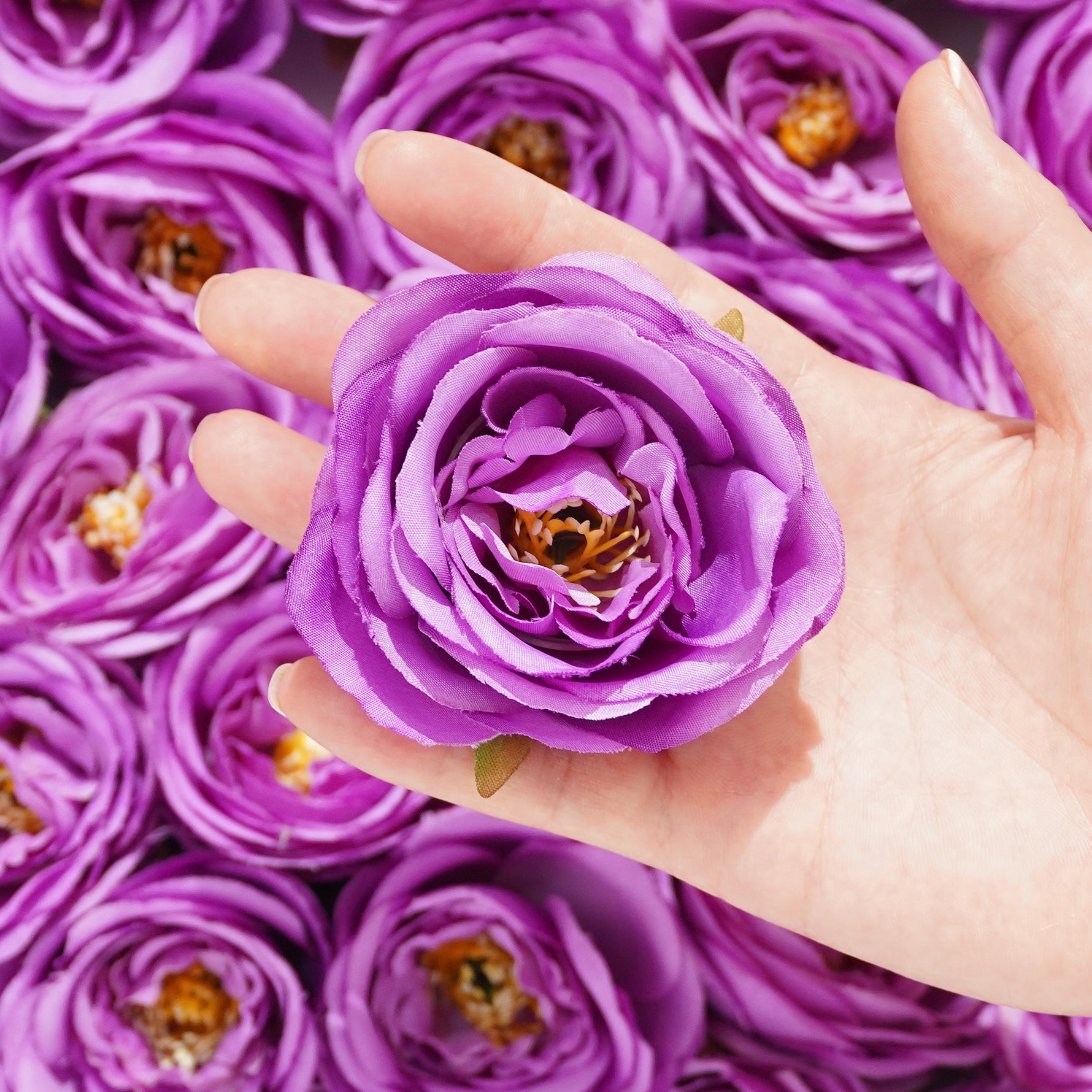 Fuchsia fake rose head ceremony aisle decoration