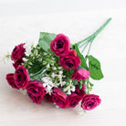 Sky Blue Small Rose Fake Flower Bunch