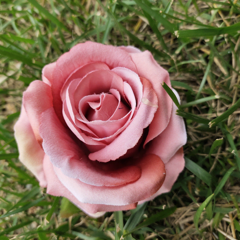 1. Deep blue artificial rose head