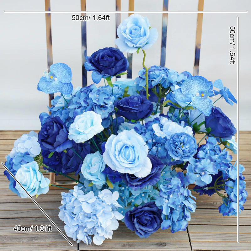 S-A7662 2pcs Blue Rose Flower Arrangement Table Centerpieces