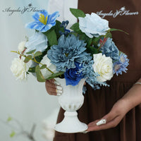 A8634 Have Blue White Series With Greenery Flower With Vase Wedding