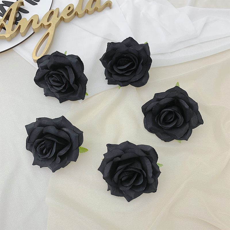 Dusty teal silk rose head
