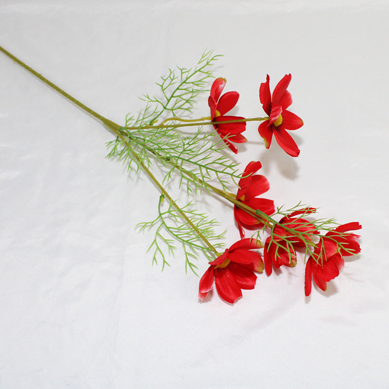 Light artificial cosmos wildflower vase arrangement