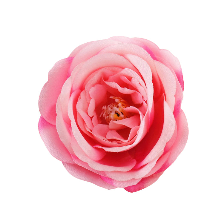 Orange artificial rose flower head boho wedding decor