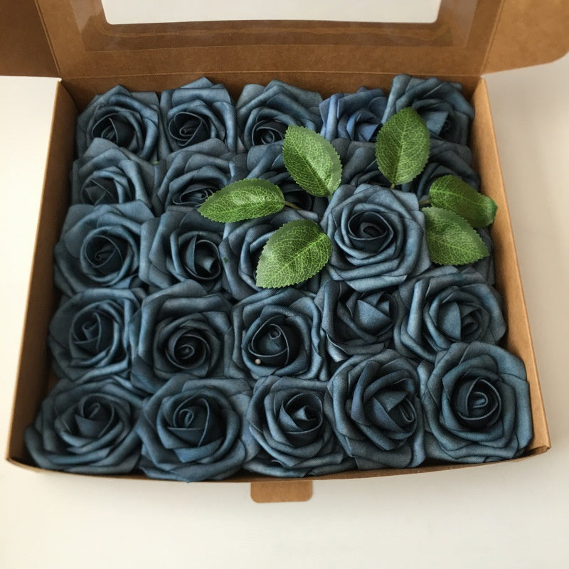 PE Blue Rose Flower Box Flower Material