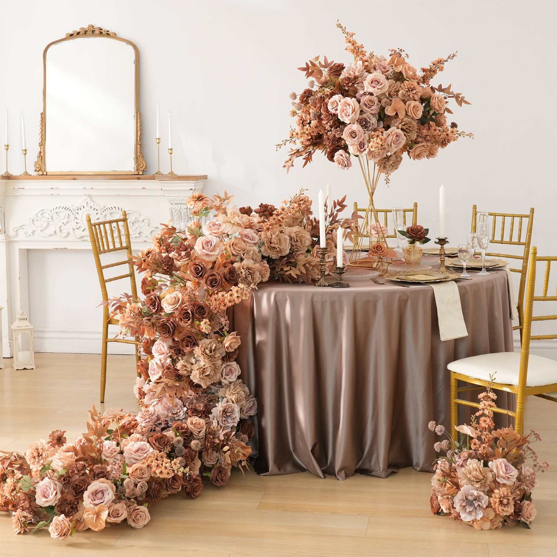 Soft Color Mini Artificial Rose Bunch