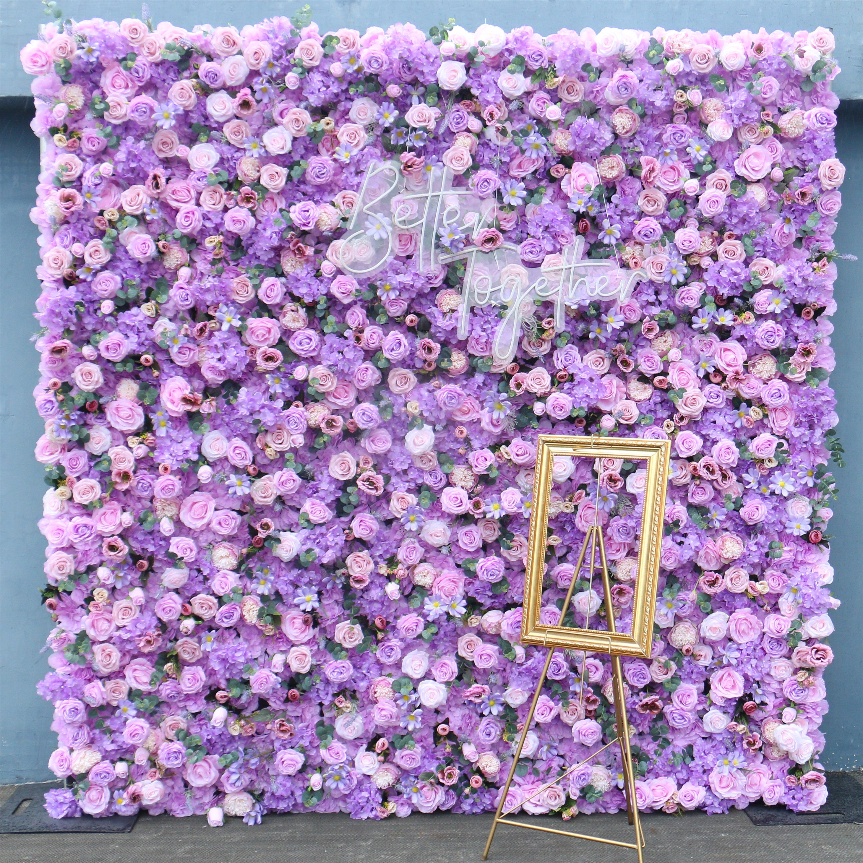 5D Purple Flower Wall Arrangement Wedding Backdrop Decor Plant