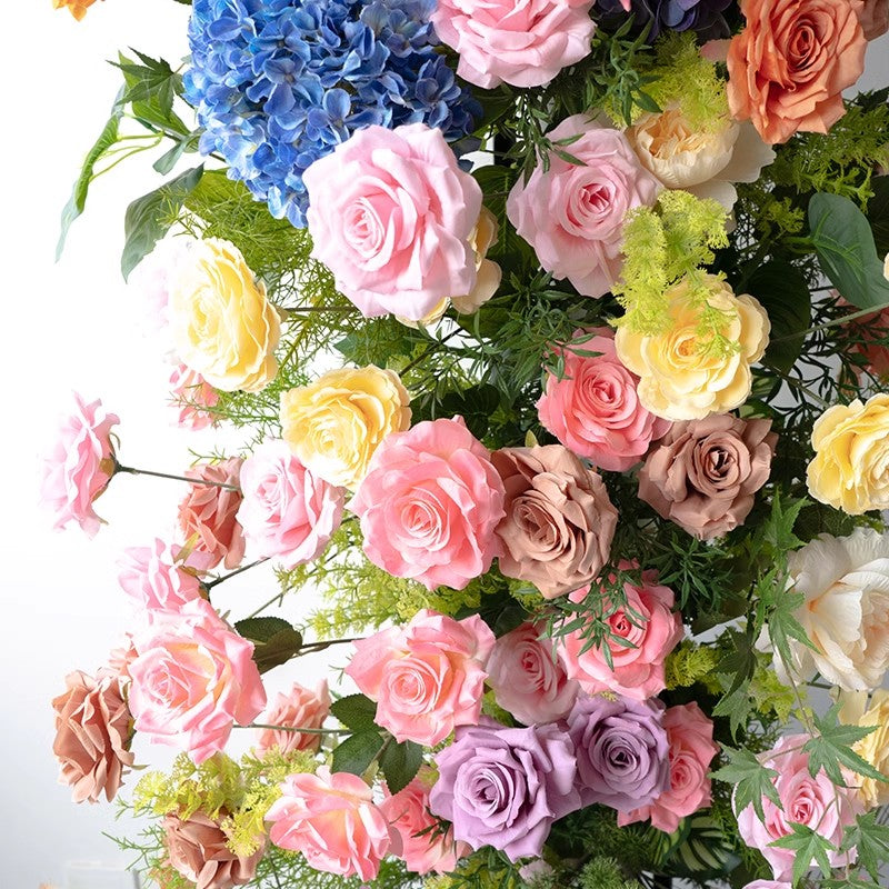 Angela Flower Champagne White Series With Greenery Floral
