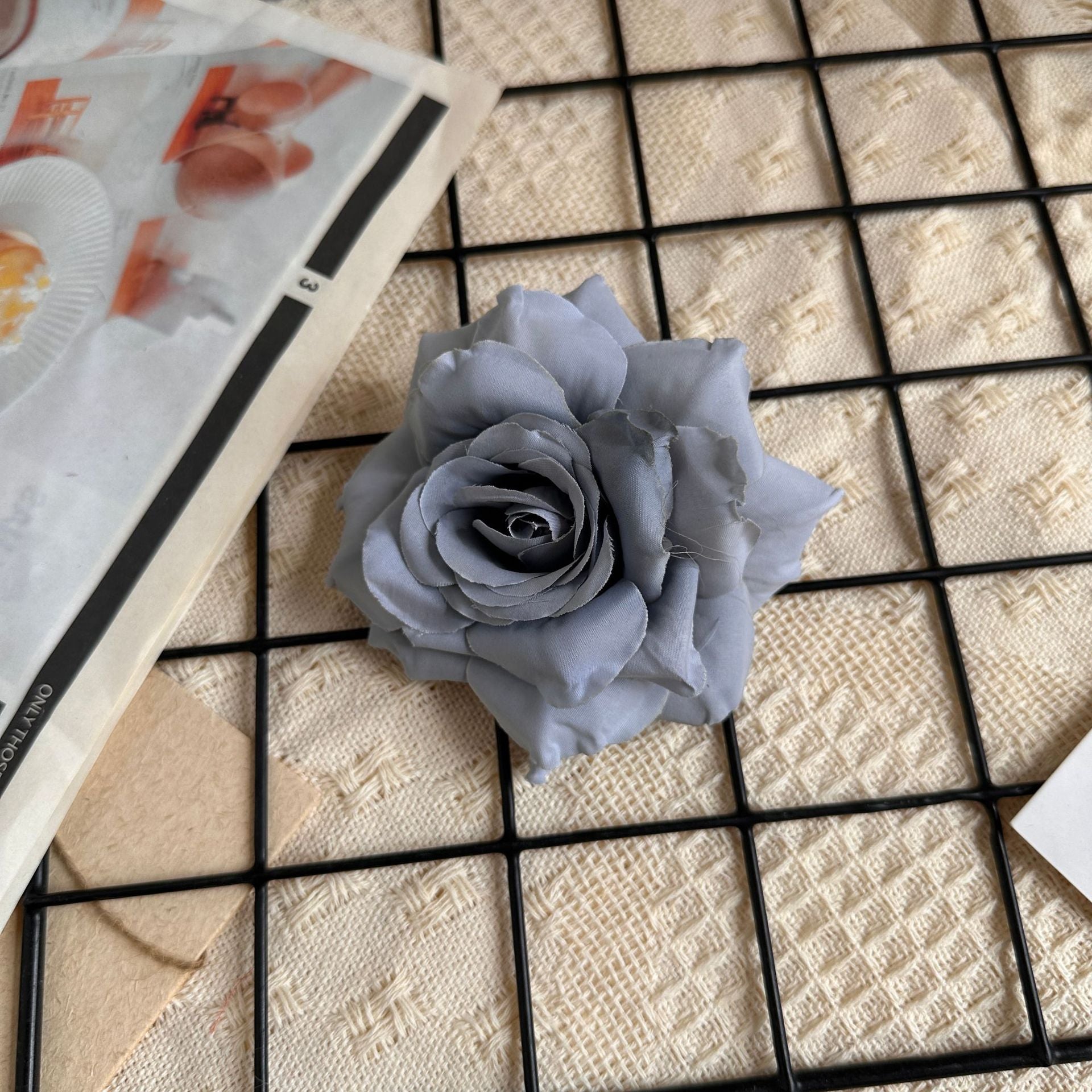 100pcs Silk 9cm Rose Head Flowers Material Wedding Floral