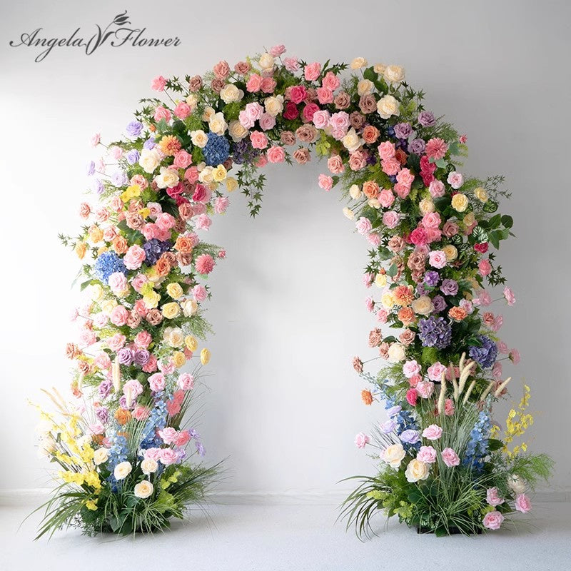 Angela Flower Champagne White Series With Greenery Floral