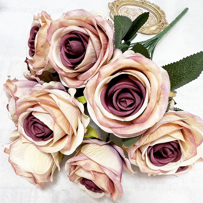 A8373 10pcs 10 Heads Artificial Bouquet Valentine's Day Gifts Home