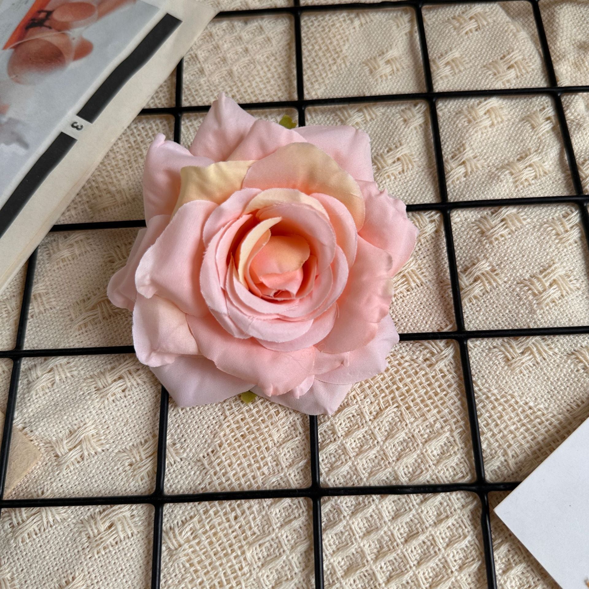 100pcs Silk 9cm Rose Head Flowers Material Wedding Floral