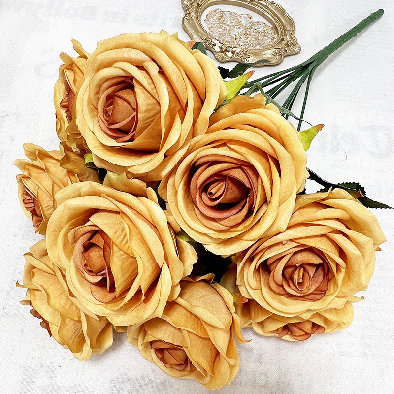 A8373 10pcs 10 Heads Artificial Bouquet Valentine's Day Gifts Home
