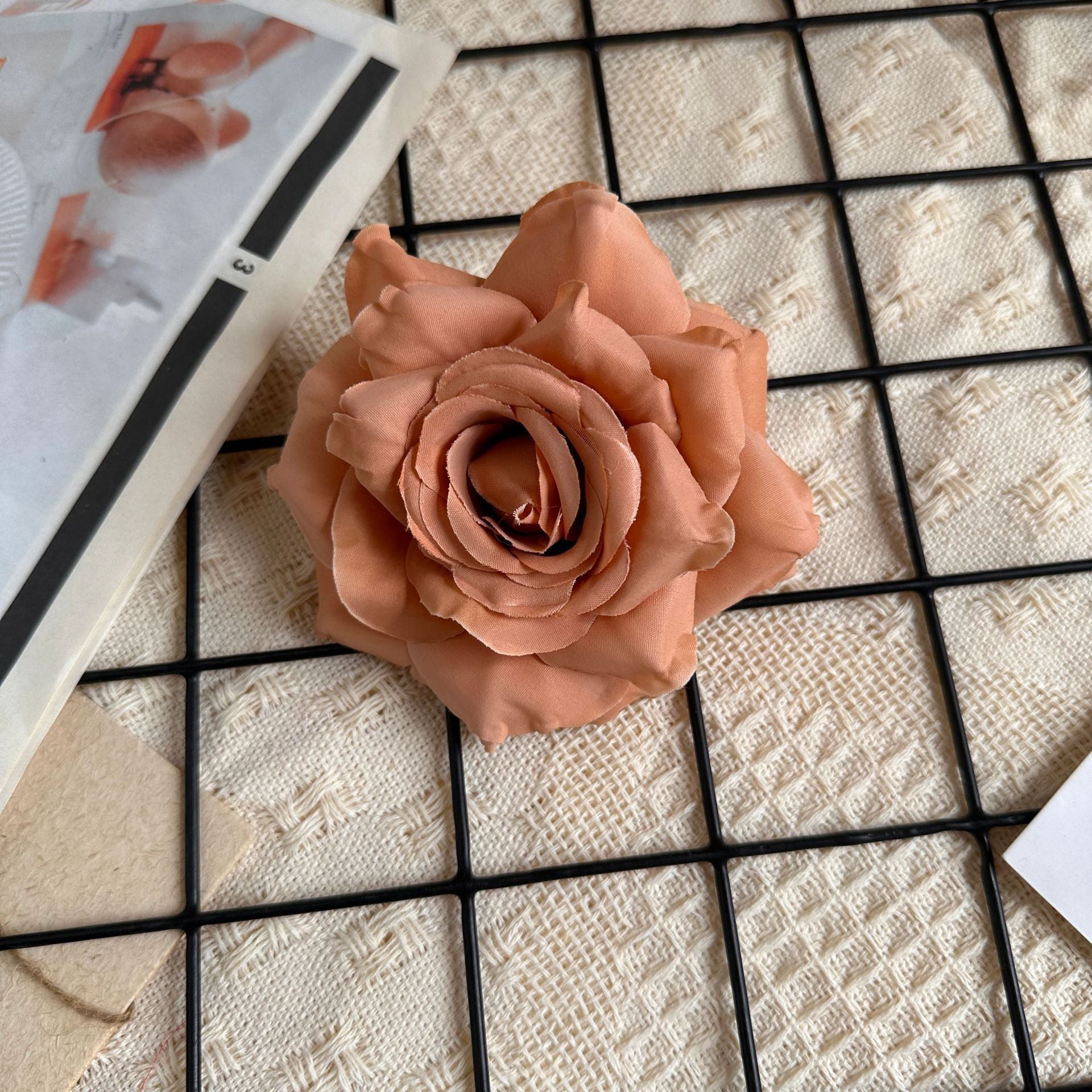 100pcs Silk 9cm Rose Head Flowers Material Wedding Floral