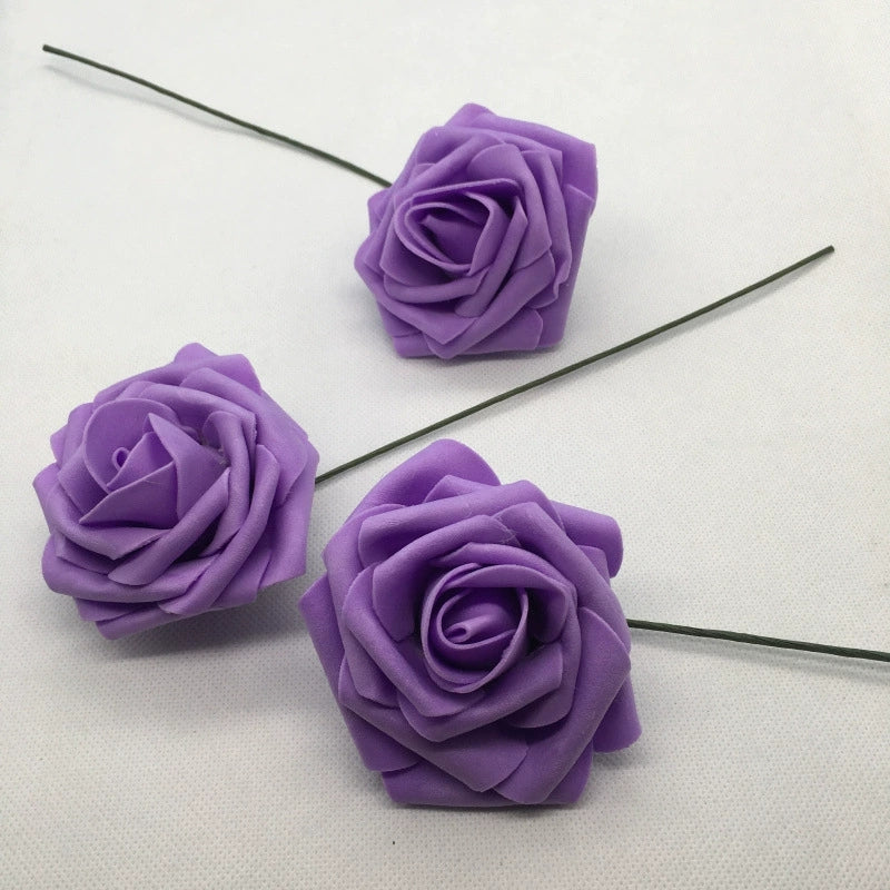 Purple Artificial Rose Head