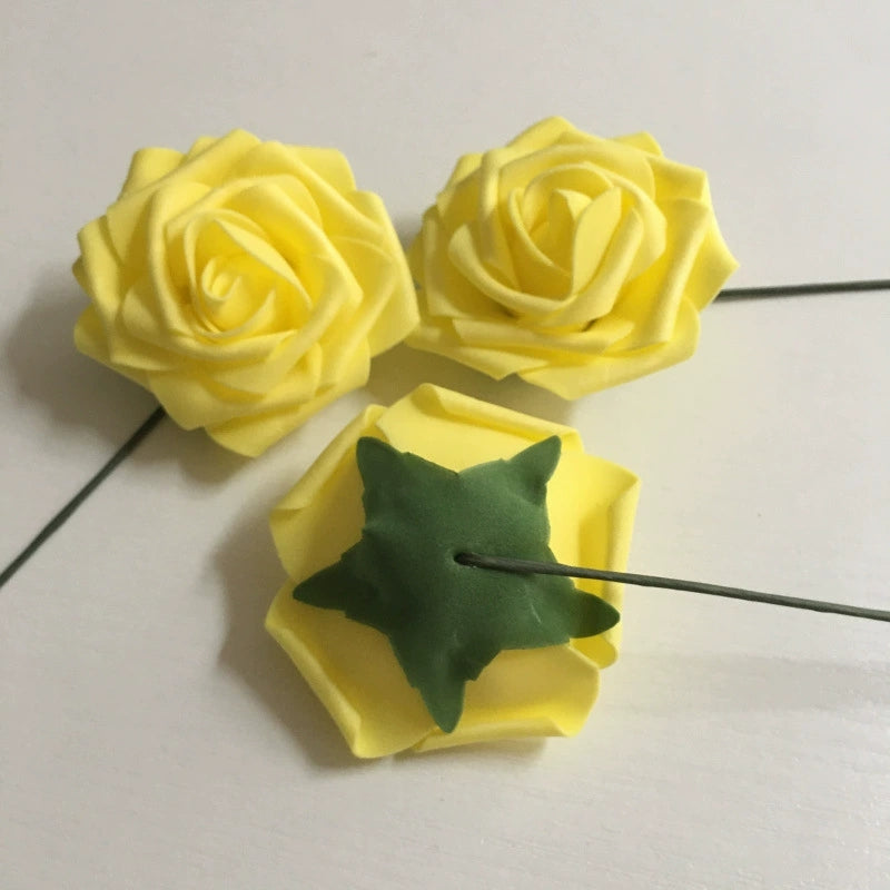 Yellow Faux Rose Head