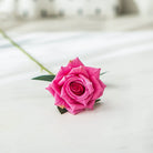 Fuchsia Artificial Rose Single Bloom Shot