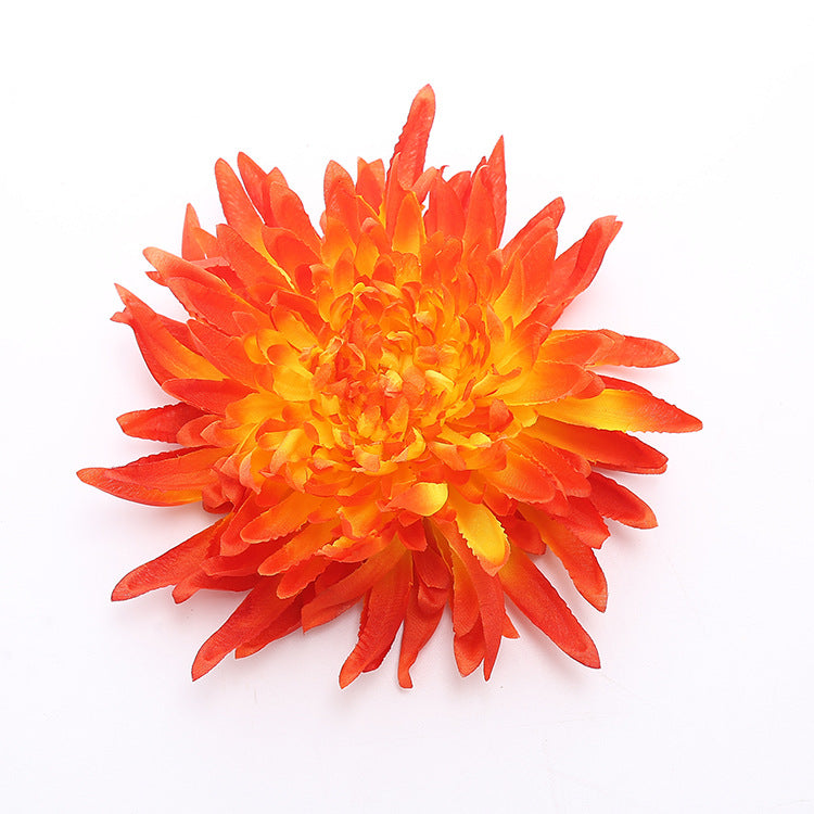 Soft peach fake spider mum flower head
