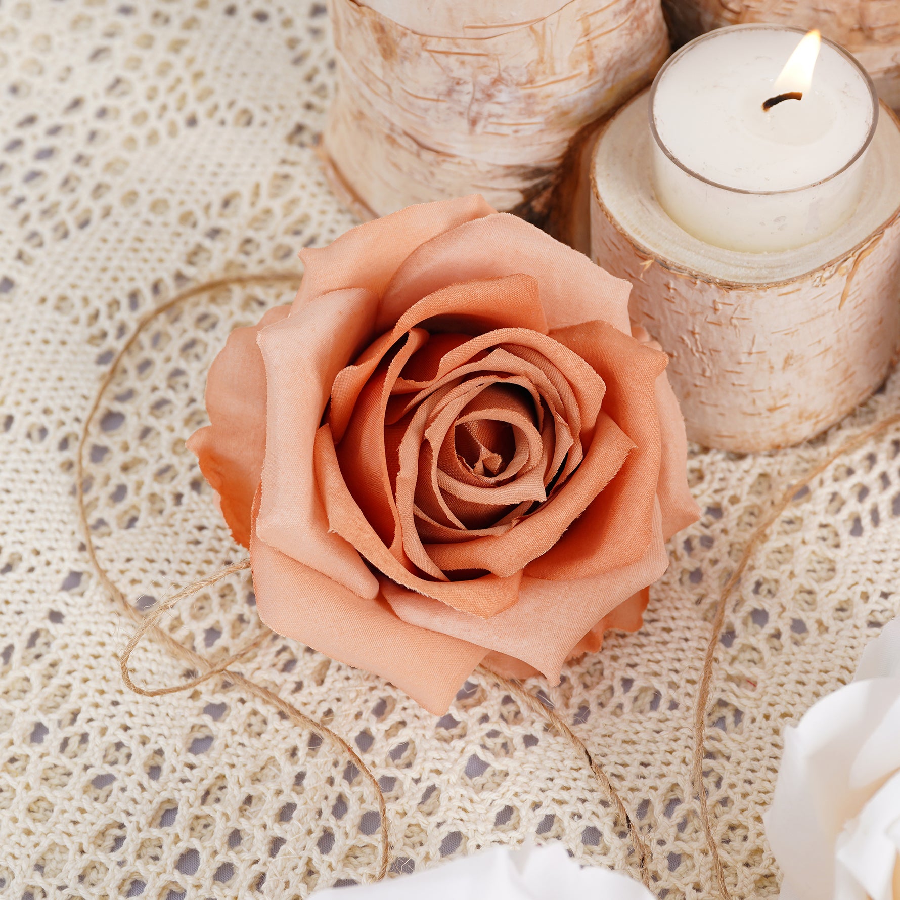 White fake rose bloom 