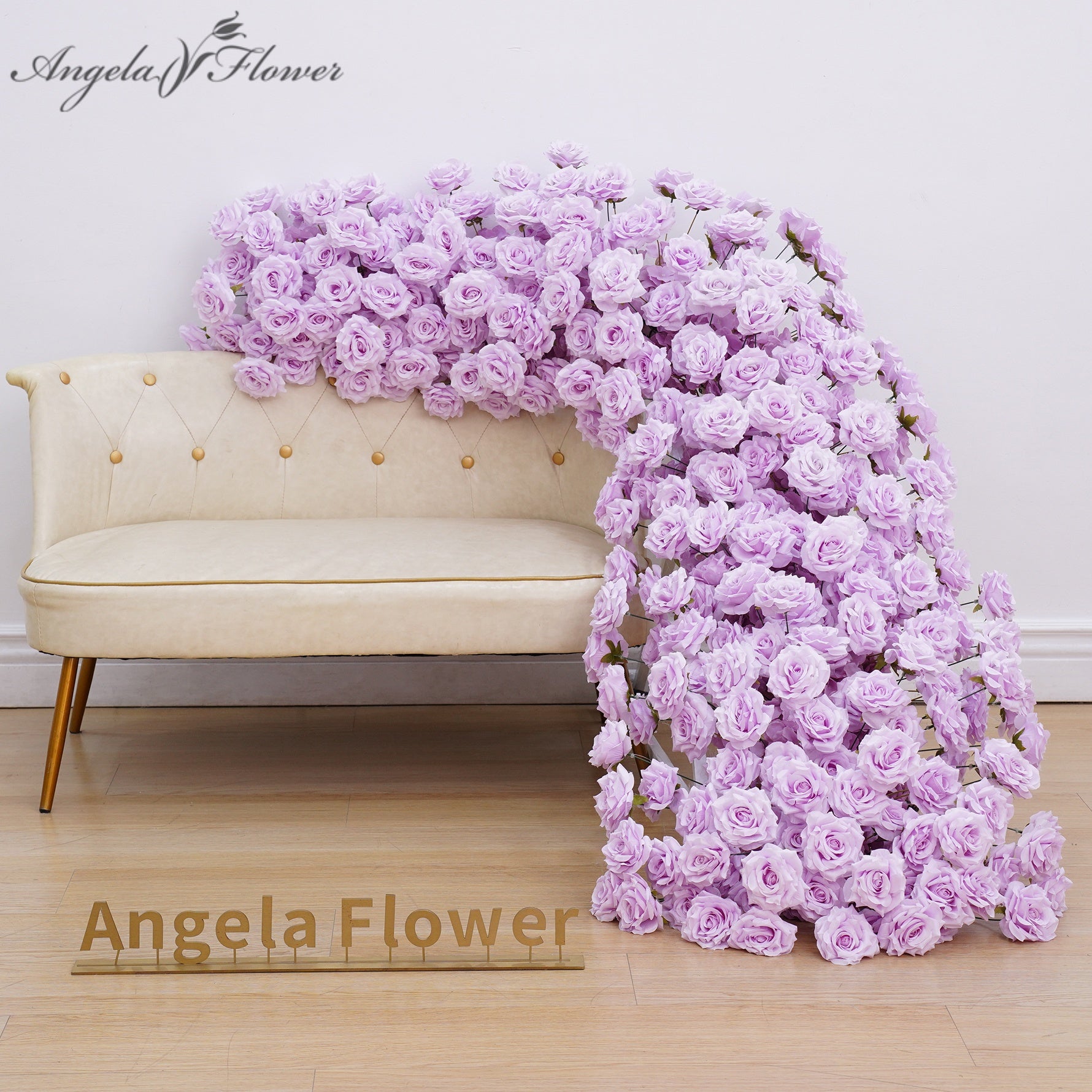 2.4m purple rose wedding flower garland