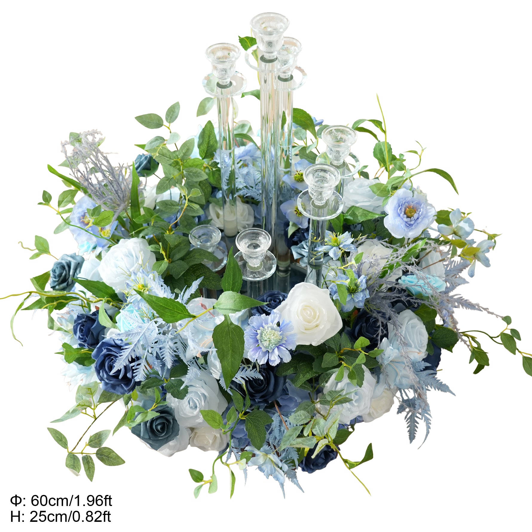 A9076 Artificial Blue Rose Wreath Wedding Flower Arrangement For