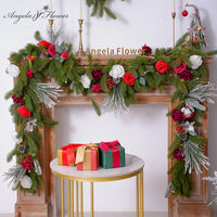 A866219 8.85ft Christmas Series Plant Vine Garland Decor Fireplace Table Sofa Runner
