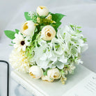 light green silk rose hydrangea mixed wedding floral stems
