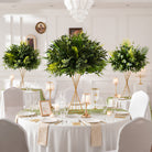 Greenery-only silk table decor for classic outdoor garden wedding styling